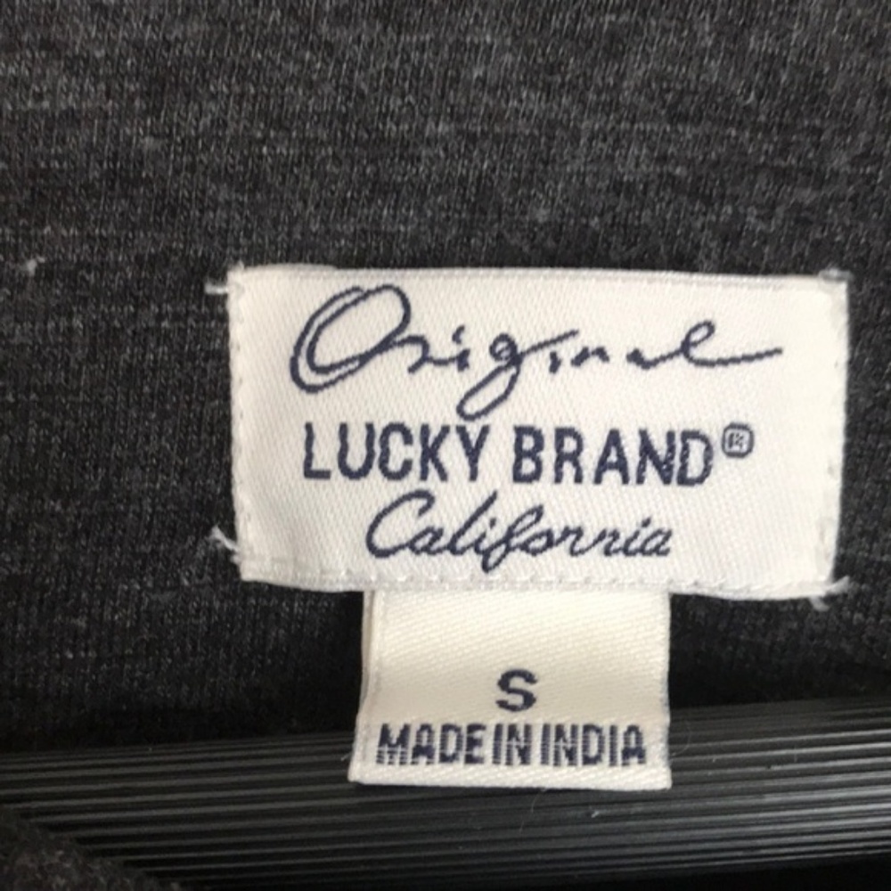 Lucky Brand Charcoal Grey Logo Pullover Sz Small - Picture 5 of 6
